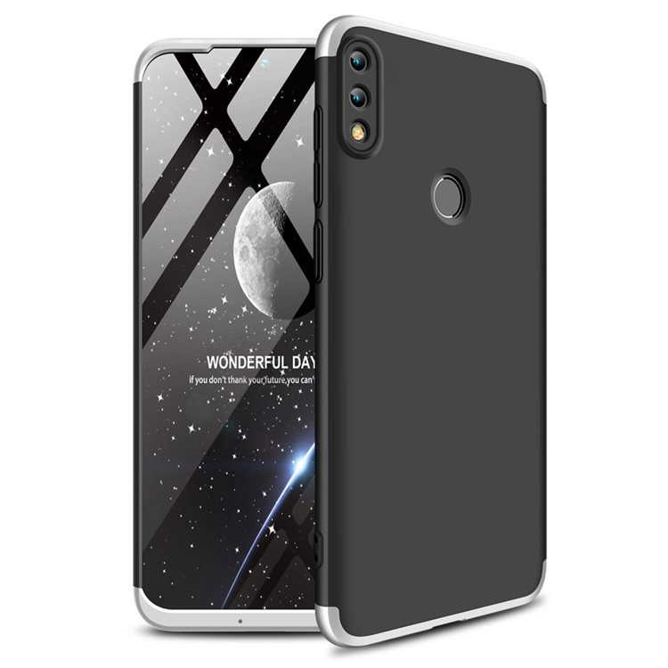 GKK Detachable 3-Piece Matte Hard PC Case Cover for Huawei Honor 10 Lite - Silver / Black-1