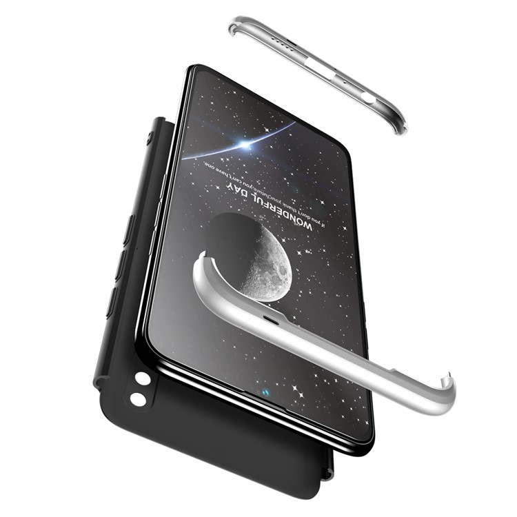 GKK Detachable 3-Piece Matte Hard PC Case Cover for Huawei Honor 10 Lite - Silver / Black-3