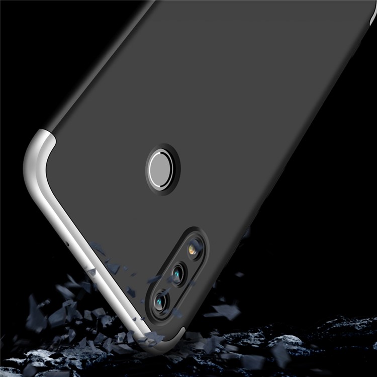 GKK Detachable 3-Piece Matte Hard PC Case Cover for Huawei Honor 10 Lite - Silver / Black-6