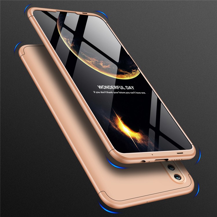 GKK Detachable 3-Piece Matte Hard Cell Phone Case for Huawei Honor 10 Lite - Gold-2