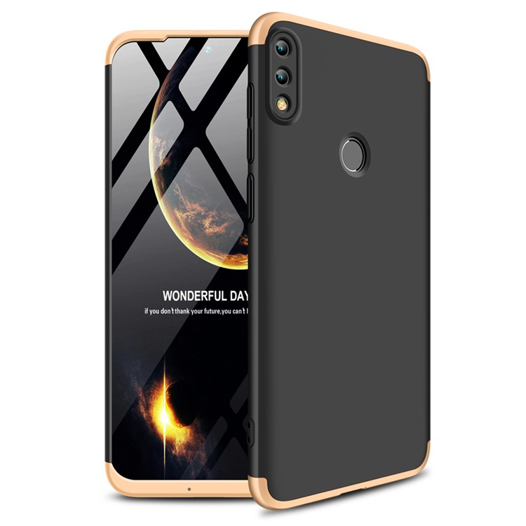 GKK Detachable 3-Piece Matte Hard PC Case Shell Cover for Huawei Honor 10 Lite - Gold / Black-1