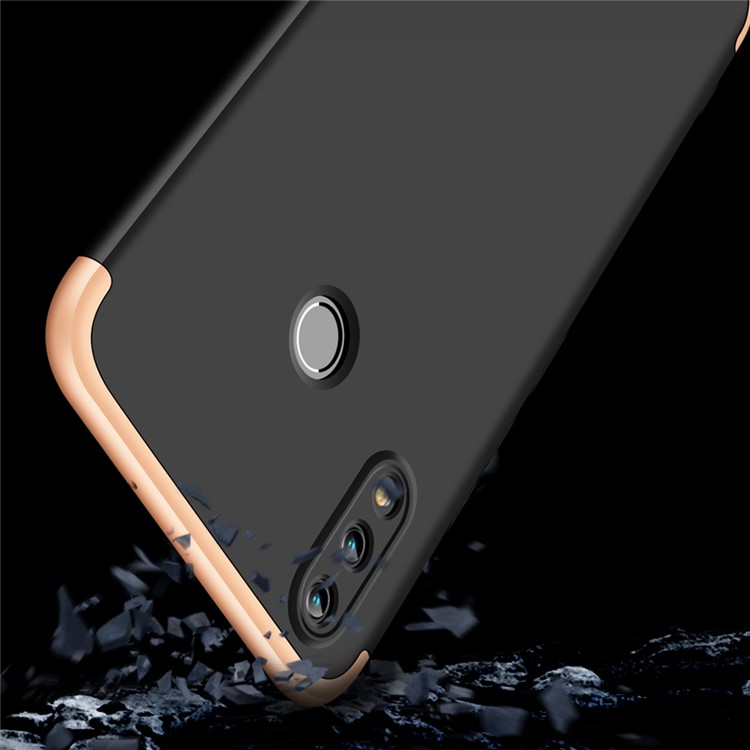 GKK Detachable 3-Piece Matte Hard PC Case Shell Cover for Huawei Honor 10 Lite - Gold / Black-3