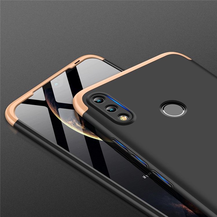 GKK Detachable 3-Piece Matte Hard PC Case Shell Cover for Huawei Honor 10 Lite - Gold / Black-6