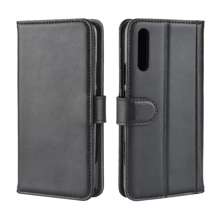 Genuine Split Leather Wallet Protection Case for Huawei Honor Magic 2 - Black-2