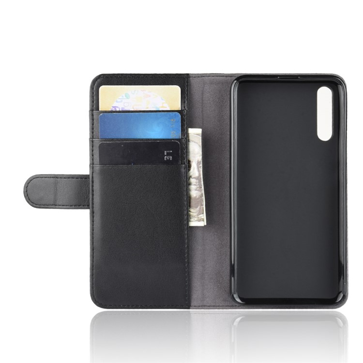 Genuine Split Leather Wallet Protection Case for Huawei Honor Magic 2 - Black-5