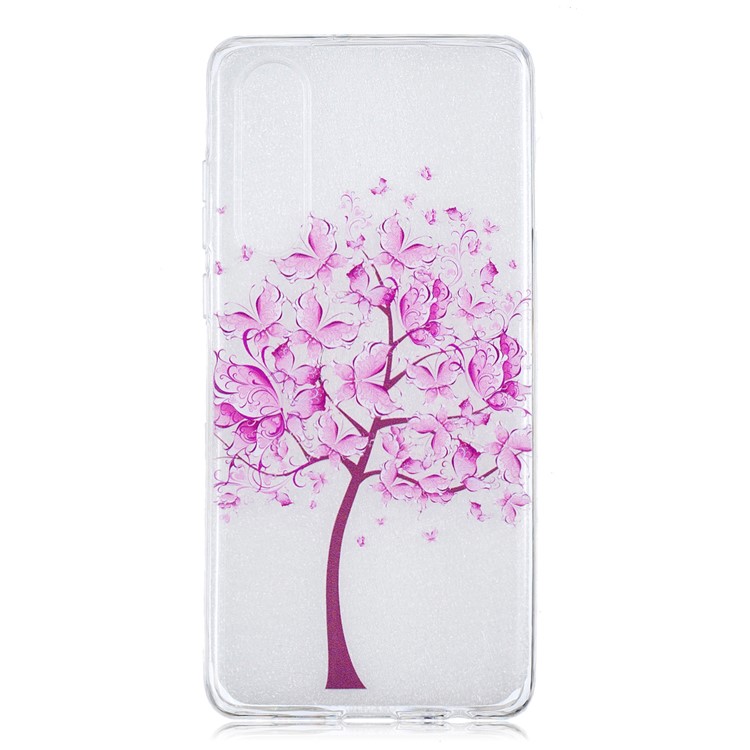 Pattern Printing TPU Cell Phone Case for Huawei P30 - Purple Tree-1