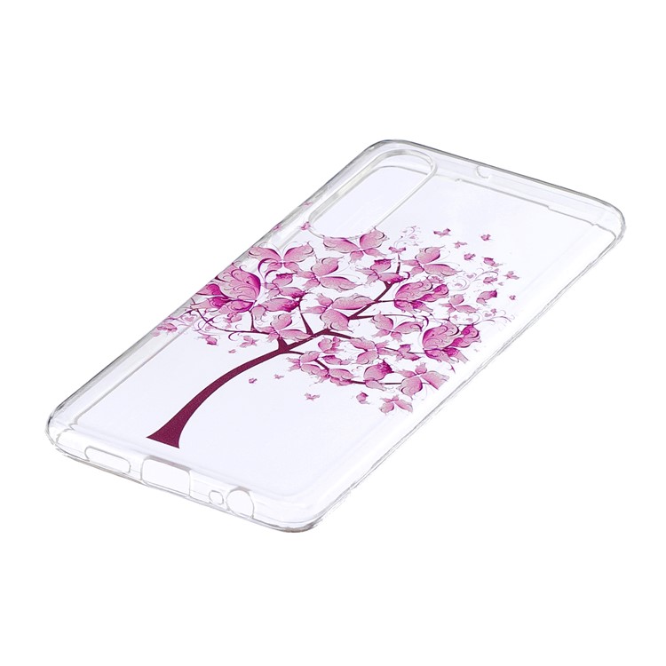 Pattern Printing TPU Cell Phone Case for Huawei P30 - Purple Tree-2