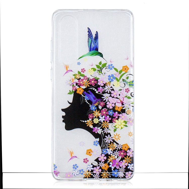 Pattern Printing TPU Phone Cover for Huawei P30 - Flowered Beauty-1