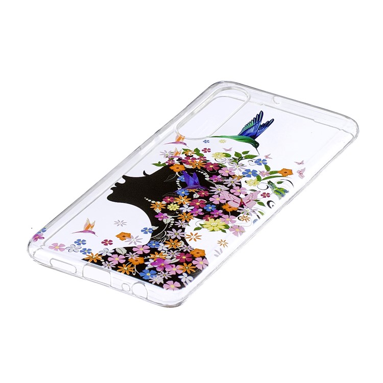 Pattern Printing TPU Phone Cover for Huawei P30 - Flowered Beauty-2