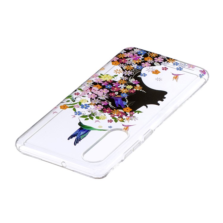 Pattern Printing TPU Phone Cover for Huawei P30 - Flowered Beauty-3