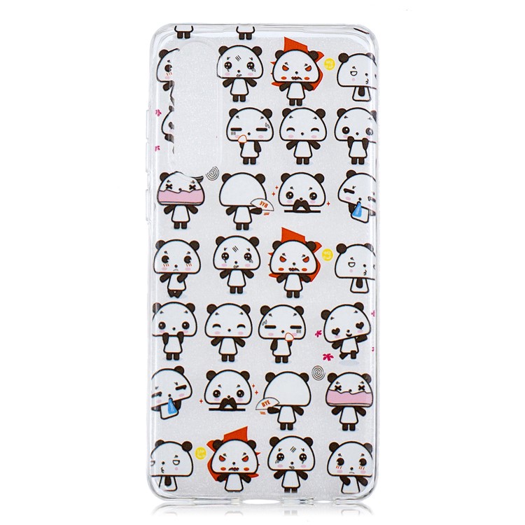 Pattern Printing IMD Soft TPU Gel Case for Huawei P30 - Different Panda Expression-1