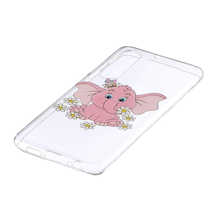 Pattern Printing IMD Soft TPU Back Case for Huawei P30 - Pink Elephant-2