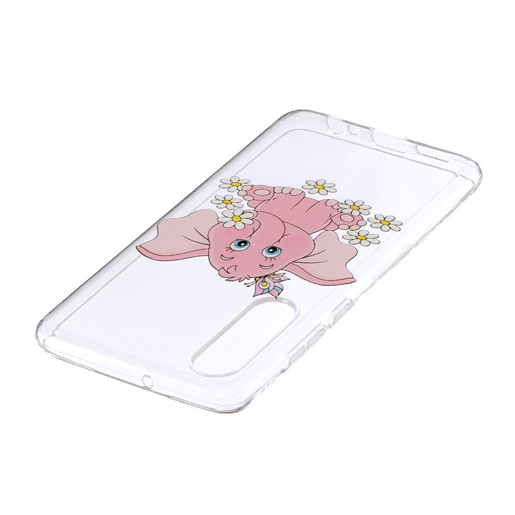 Pattern Printing IMD Soft TPU Back Case for Huawei P30 - Pink Elephant-3