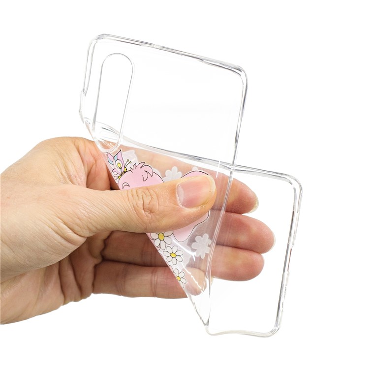 Pattern Printing IMD Soft TPU Back Case for Huawei P30 - Pink Elephant-4