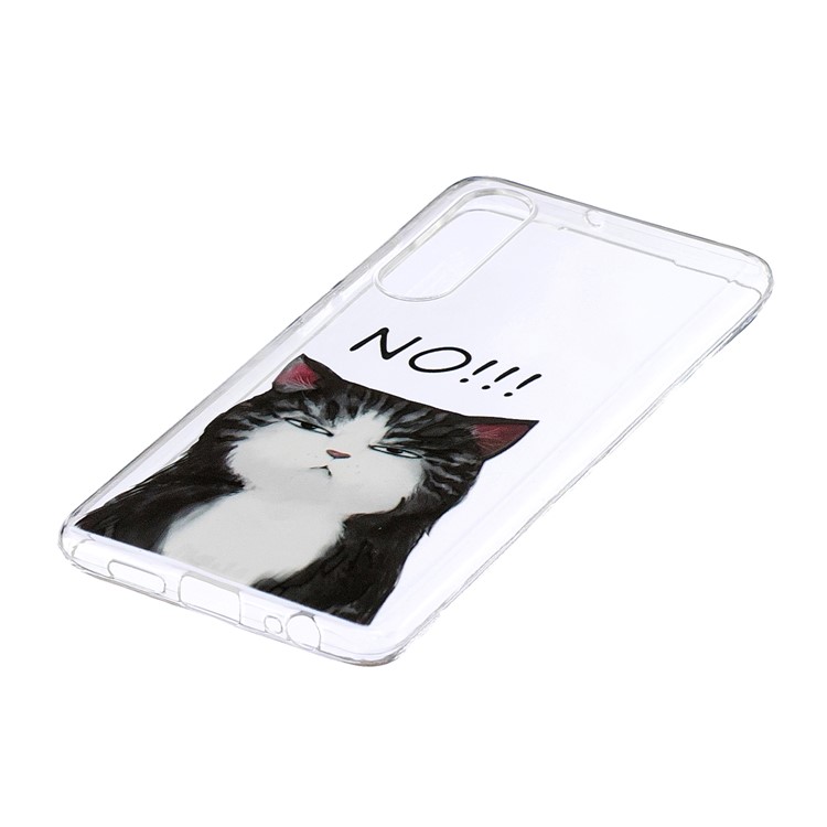 Pattern Printing IMD Soft TPU Case for Huawei P30 - Angry Cat-2