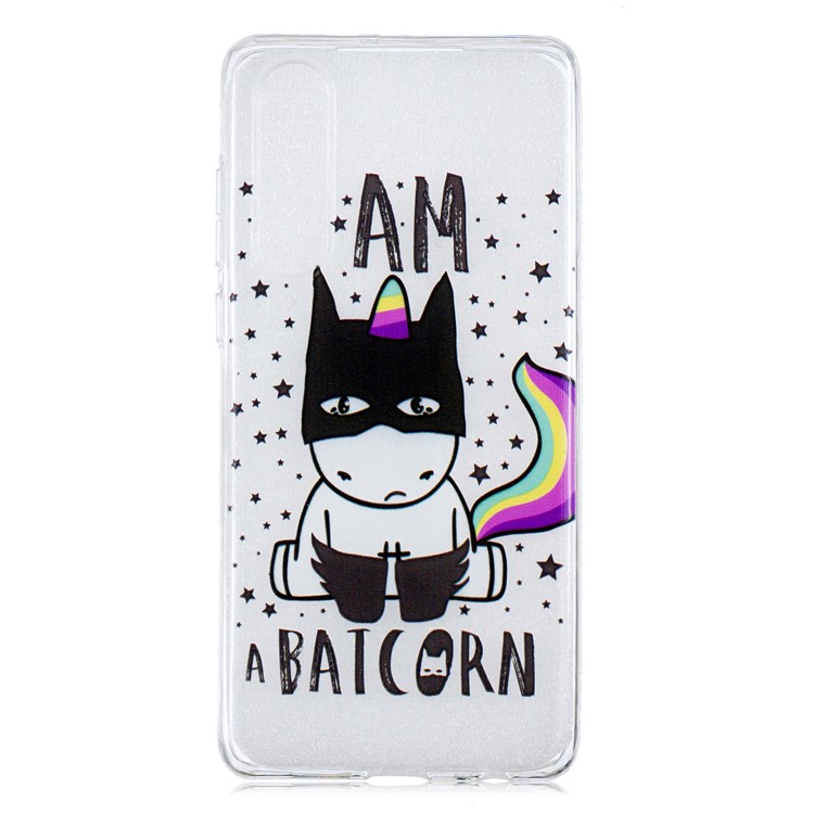 Pattern Printing IMD Soft TPU Phone Casing for Huawei P30 - Batcorn-1