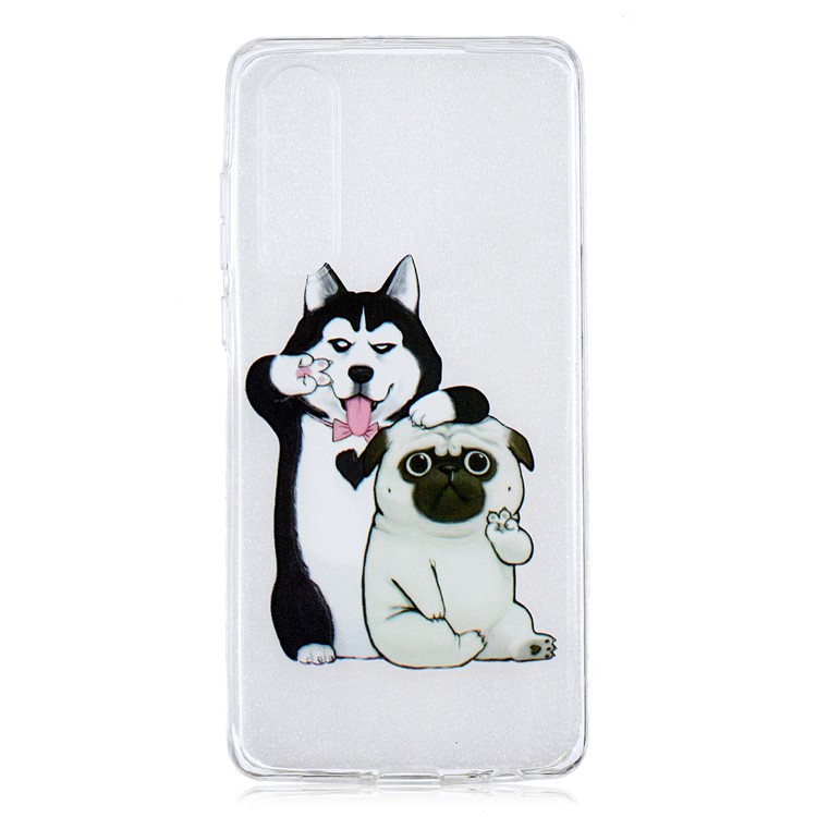 Pattern Printing IMD Soft TPU Protection Shell for Huawei P30 - Lovely Dogs-1