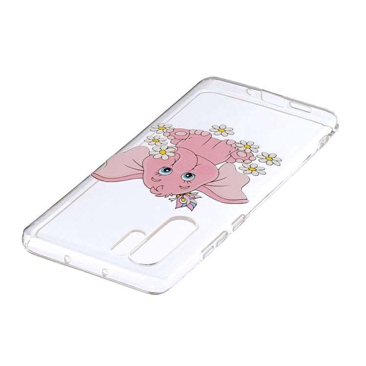 For Huawei P30 Pro Pattern Printing IMD Soft TPU Casing - Pink Elephant-3