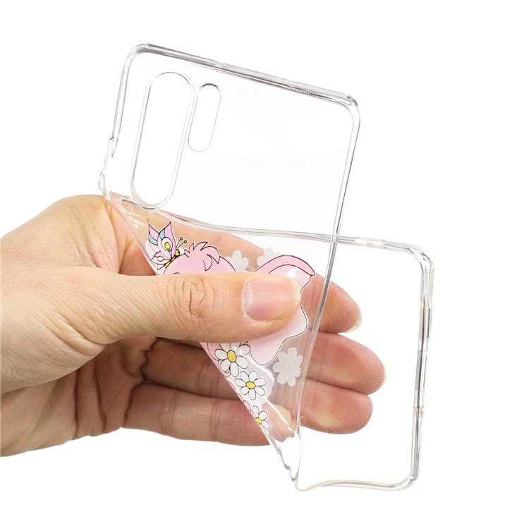 For Huawei P30 Pro Pattern Printing IMD Soft TPU Casing - Pink Elephant-4