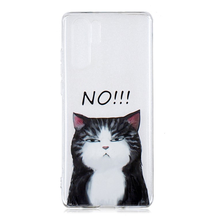 For Huawei P30 Pro Pattern Printing IMD Soft TPU Gel Back Case - Angry Cat-1