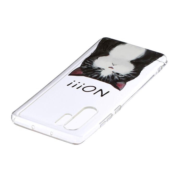 For Huawei P30 Pro Pattern Printing IMD Soft TPU Gel Back Case - Angry Cat-3