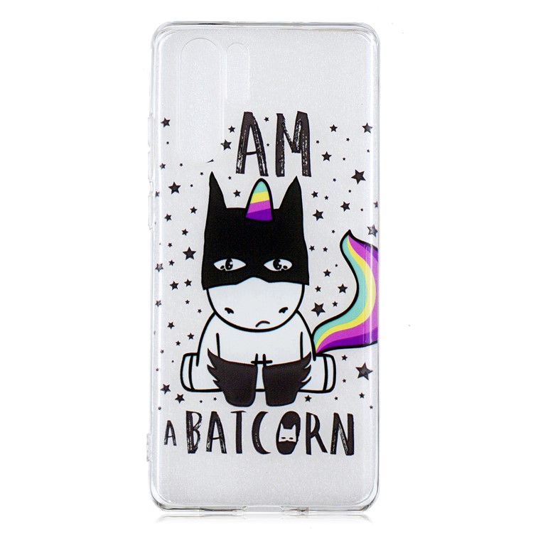 For Huawei P30 Pro Pattern Printing IMD Soft TPU Phone Shell - Batcorn-1
