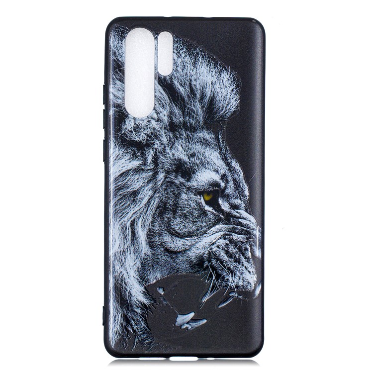 Pattern Printing Embossment TPU Mobile Case for Huawei P30 Pro - Lion-1