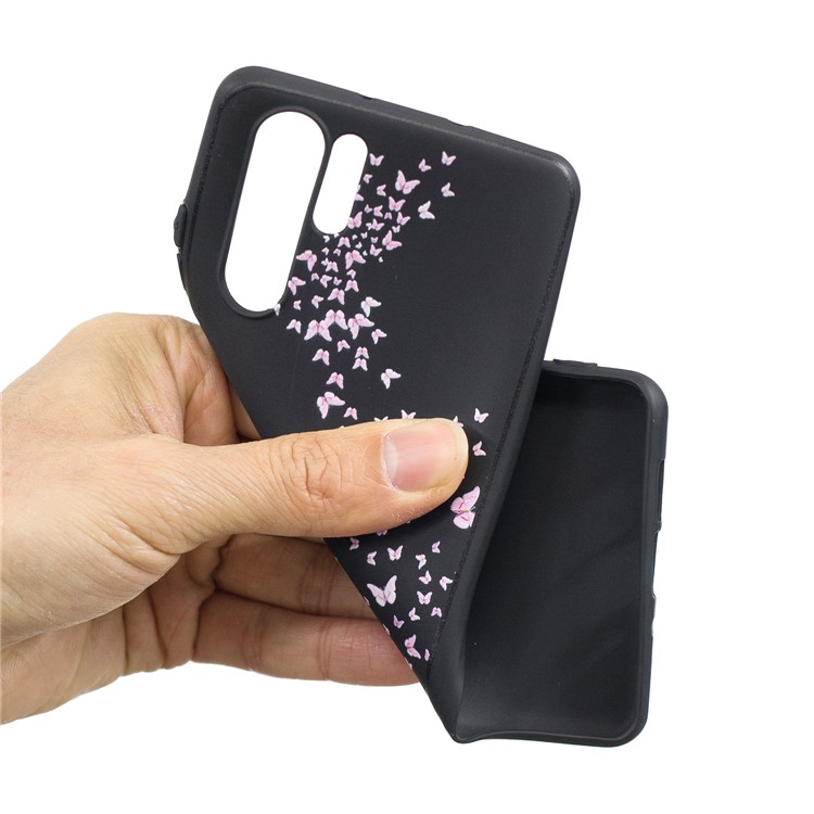 Pattern Printing Embossment TPU Phone Case for Huawei P30 Pro - Flowered Girl and Butterfly-4