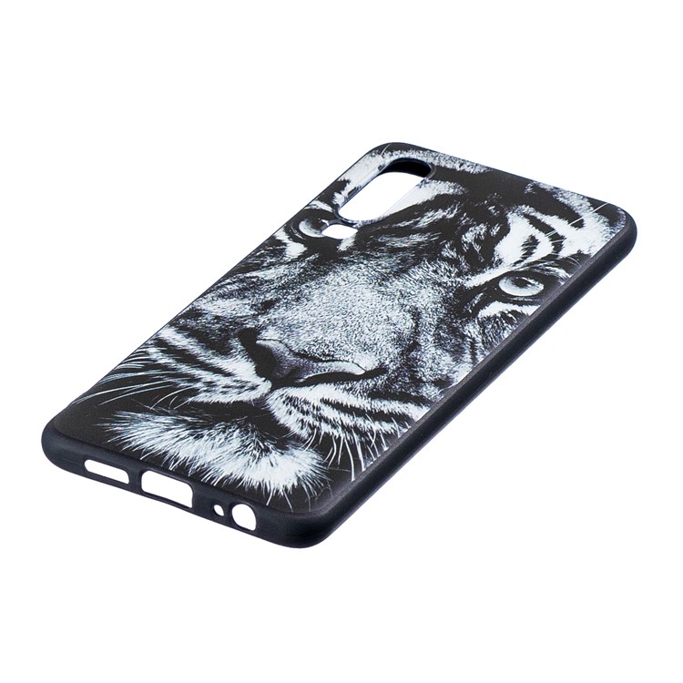 Pattern Printing Embossment TPU Soft Phone Shell for Huawei P30 - Tiger-2