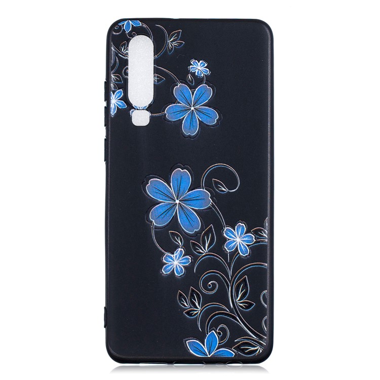 Pattern Printing Embossment TPU Back Mobile Case for Huawei P30 - Beautiful Flowers-1
