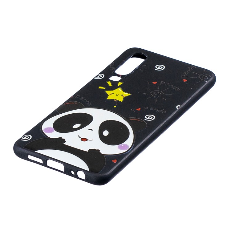 Pattern Printing Embossment TPU Back Mobile Shell for Huawei P30 - Cute Panda-2