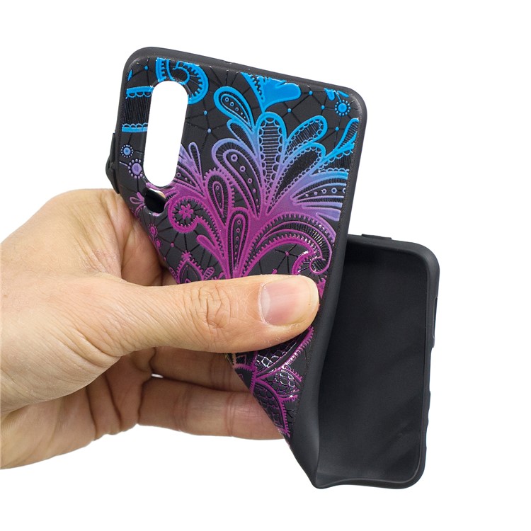 Pattern Printing Embossment TPU Protection Cell Phone Shell for Huawei P30 - Lace Flower-4