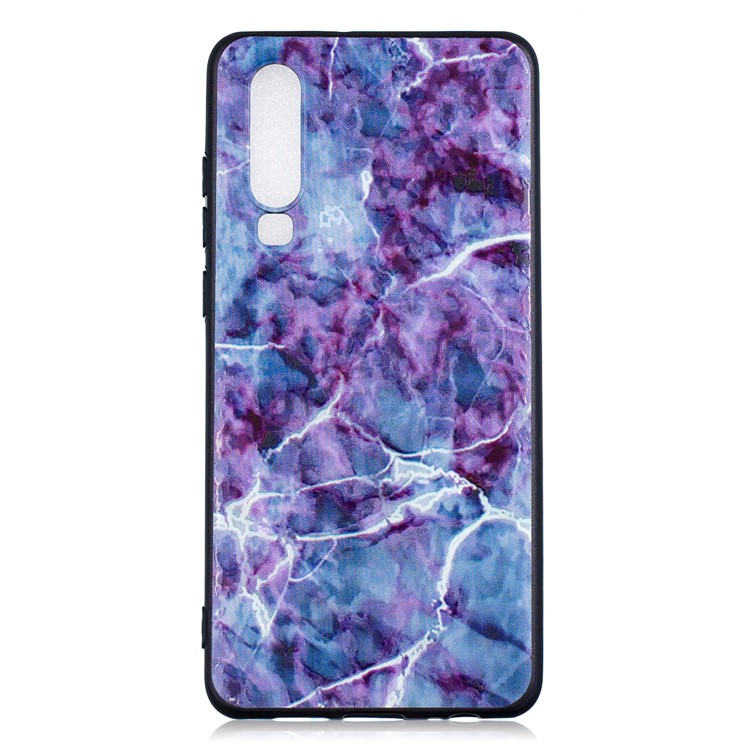 Pattern Printing Embossment TPU Mobile Phone Case Accessory for Huawei P30 - Marble Texture-1