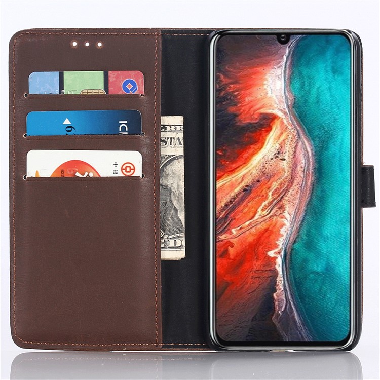 Crazy Horse Vintage Leather Flip Case Accessory for Huawei P30 - Coffee-4