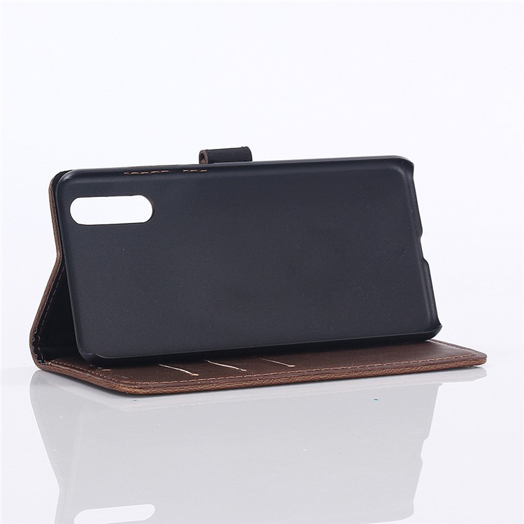 Crazy Horse Vintage Leather Flip Case Accessory for Huawei P30 - Coffee-8