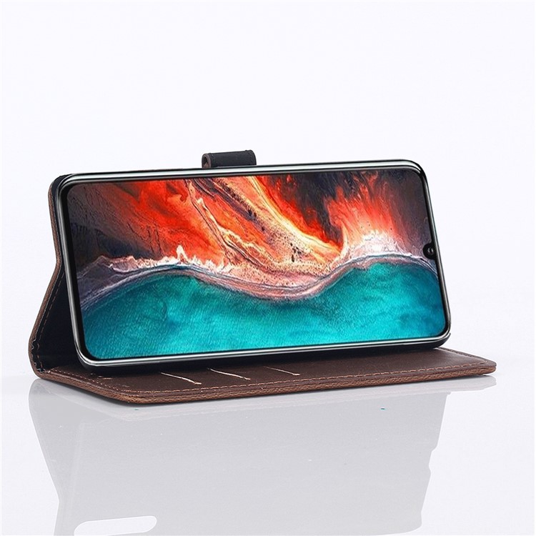 Crazy Horse Vintage Leather Flip Case Accessory for Huawei P30 - Coffee-9