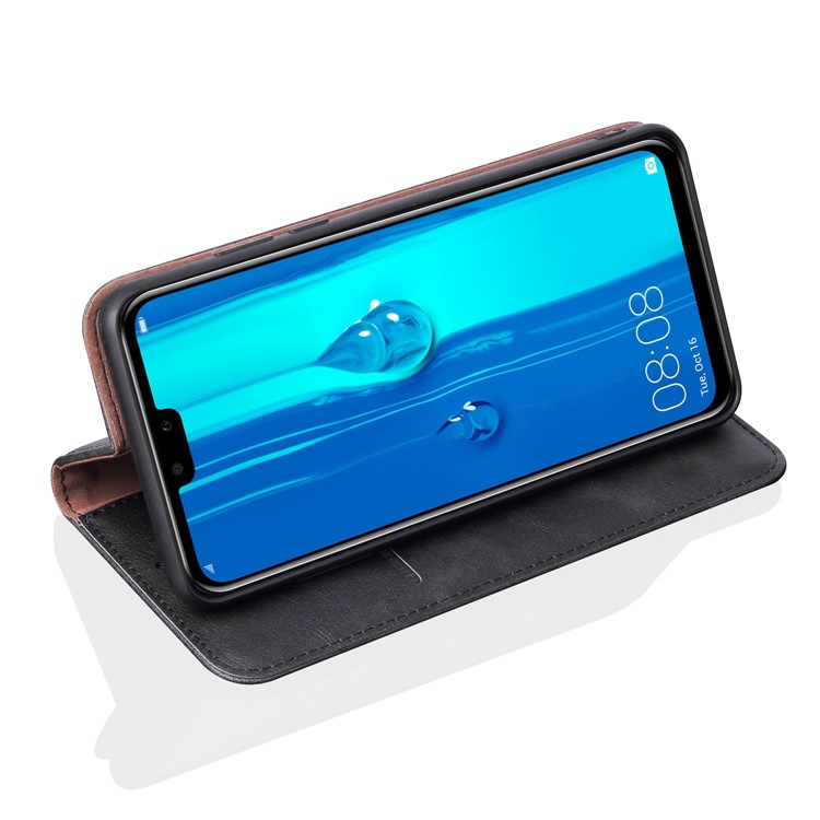 Auto-absorbed Crazy Horse Vintage Leather Stand Case for Huawei Y9 (2019) / Enjoy 9 Plus (China) - Black-5