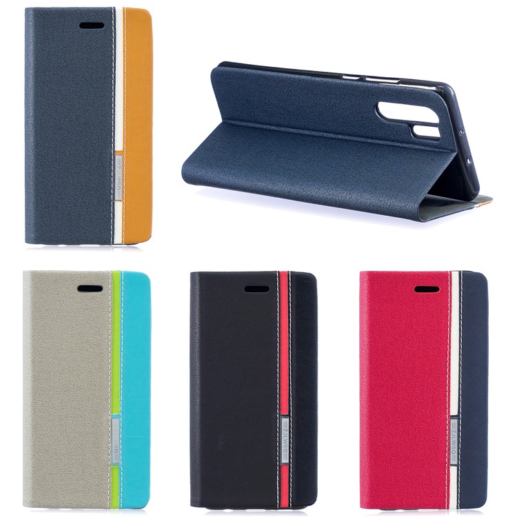 Contrast Color PU Leather Card Holder Mobile Phone Case for Huawei P30 Pro - Black-7