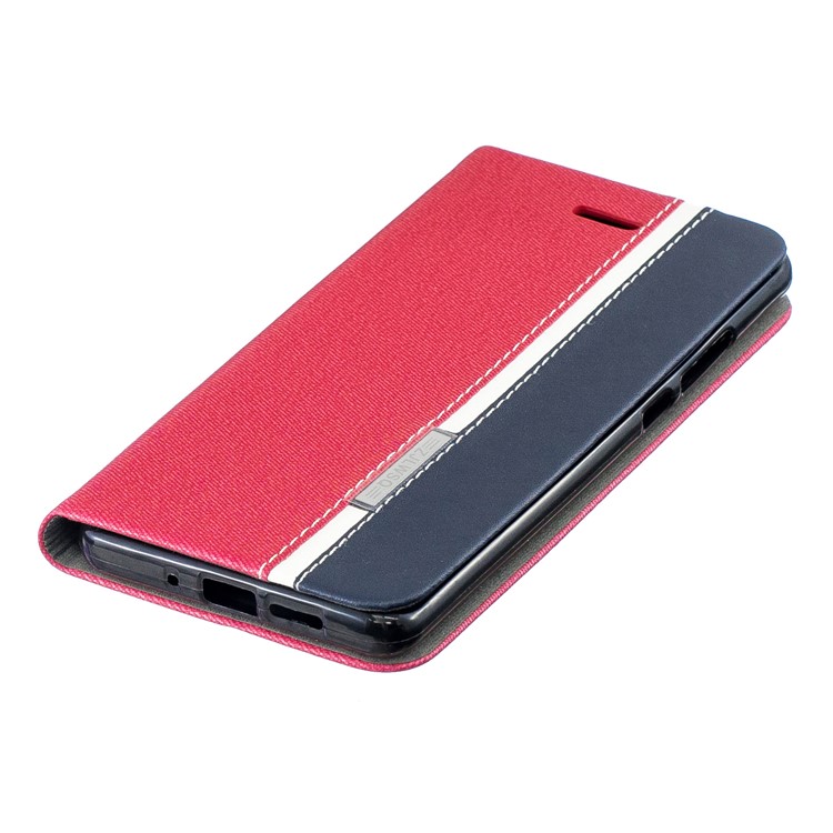 Contrast Color PU Leather Card Holder Mobile Phone Shell for Huawei P30 Pro - Red-4