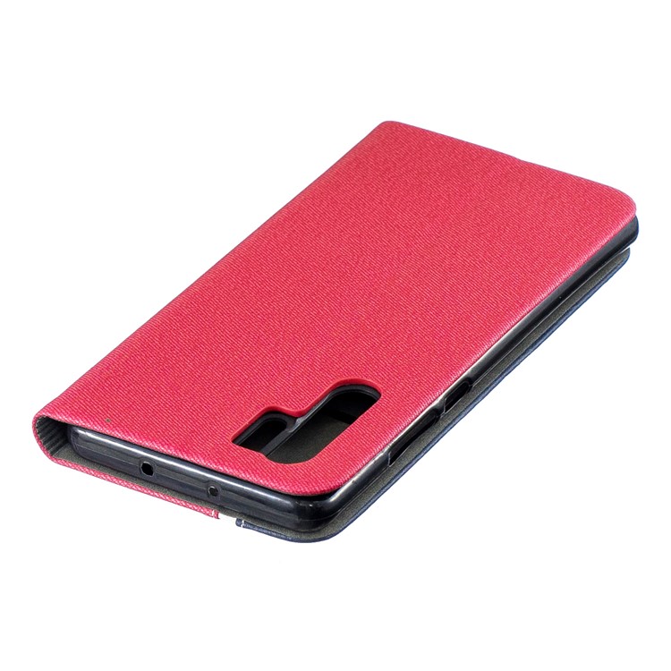 Contrast Color PU Leather Card Holder Mobile Phone Shell for Huawei P30 Pro - Red-5
