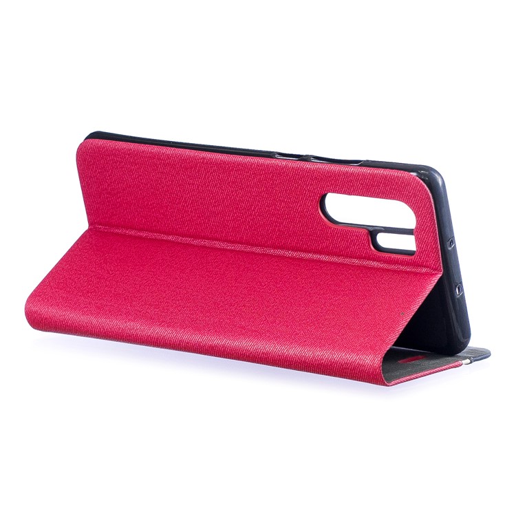 Contrast Color PU Leather Card Holder Mobile Phone Shell for Huawei P30 Pro - Red-6