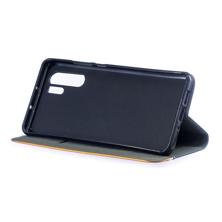 Two Tone PU Leather Card Holder Cell Phone Casing for Huawei P30 Pro - Blue-6