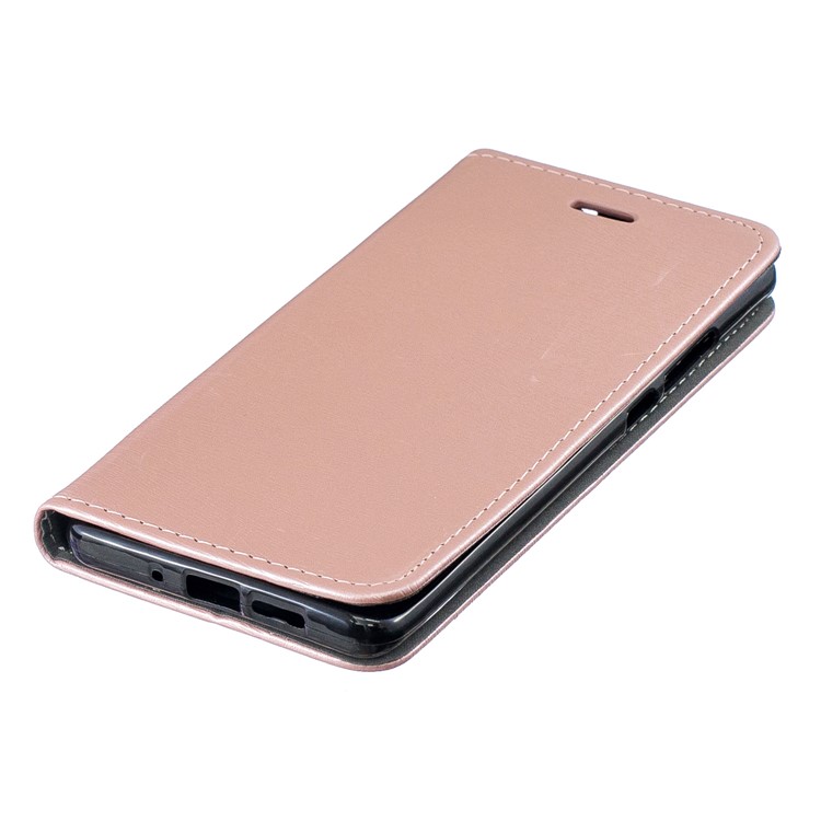 Auto-absorbed Wood Pattern PU Leather Mobile Shell with Stand for Huawei P30 Pro - Rose Gold-4