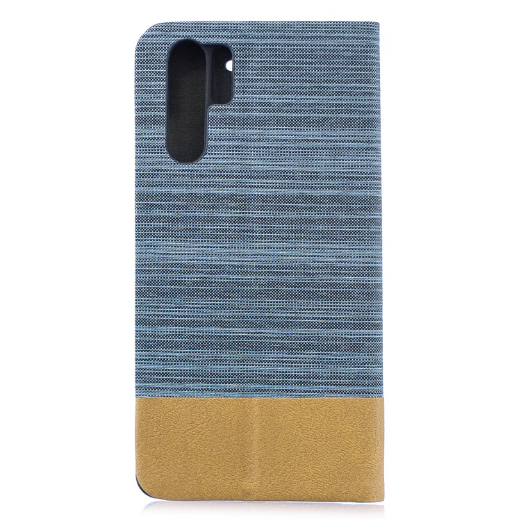 Bi-color Canvas Leather Card Holder Stand Shell for Huawei P30 Pro - Baby Blue-2