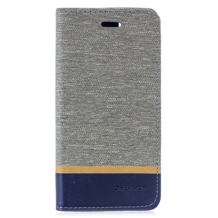 For Huawei P30 Pro Cloth Texture Splicing PU Leather Phone Cover with Card Holder - Grey-1