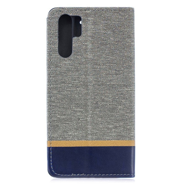 For Huawei P30 Pro Cloth Texture Splicing PU Leather Phone Cover with Card Holder - Grey-2