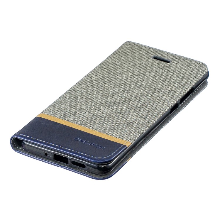 For Huawei P30 Pro Cloth Texture Splicing PU Leather Phone Cover with Card Holder - Grey-3