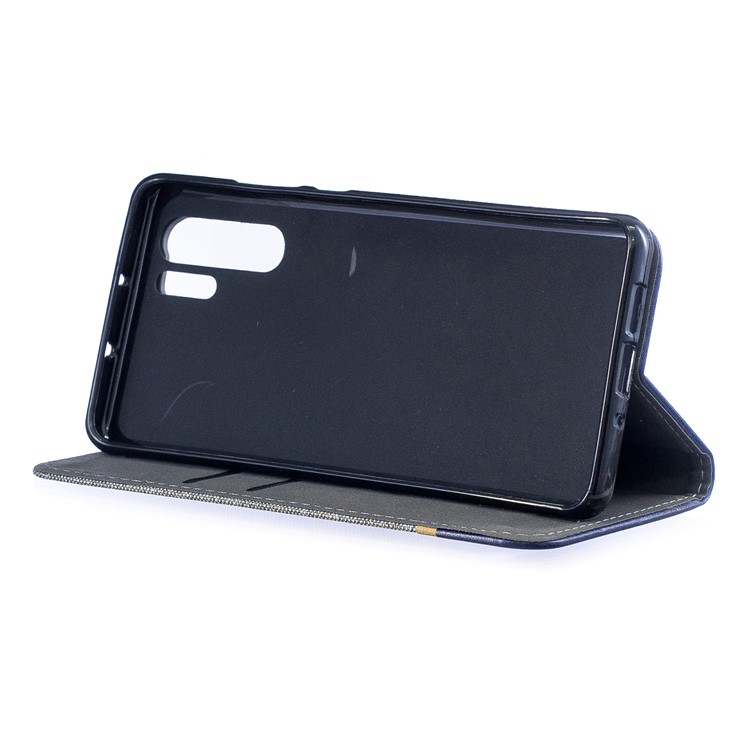 For Huawei P30 Pro Cloth Texture Splicing PU Leather Phone Cover with Card Holder - Grey-6