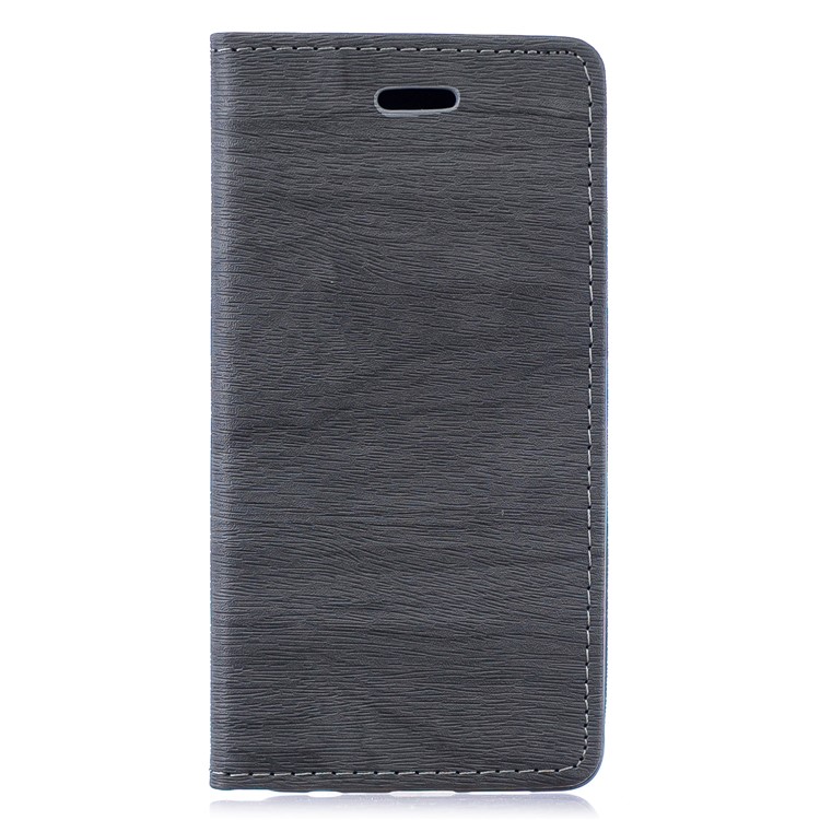Auto-absorbed Wood Pattern PU Leather Mobile Case with Stand for Huawei P30 - Grey-1