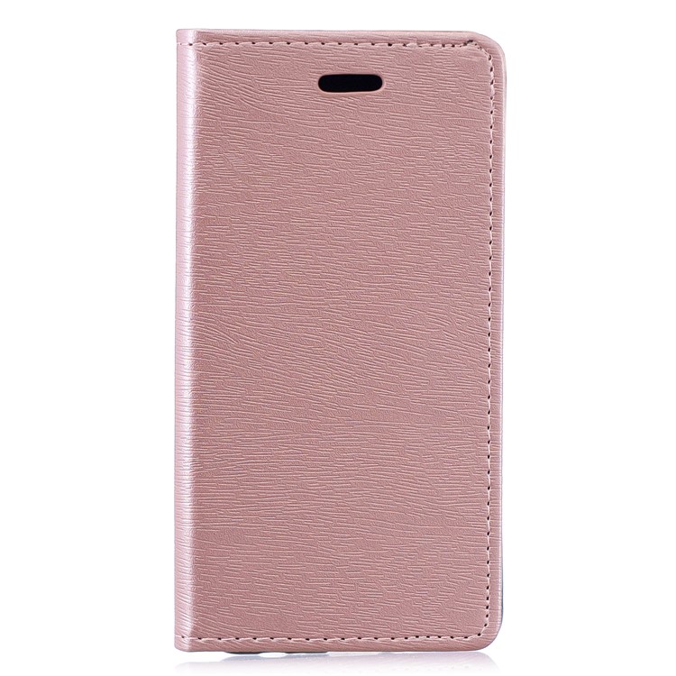 Auto-absorbed Wood Pattern PU Leather Mobile Shell with Stand for Huawei P30 - Rose Gold-1